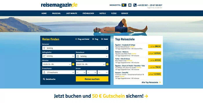 UI/UX Design aus Köln: Reisemagazin