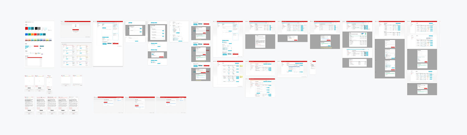Webdesign-Layout eines Imformationsmanagementsystems auf Basis eines Design Systems