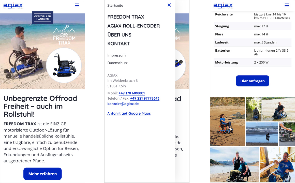 Mobiles UI/UX-Design der AGAIX Website