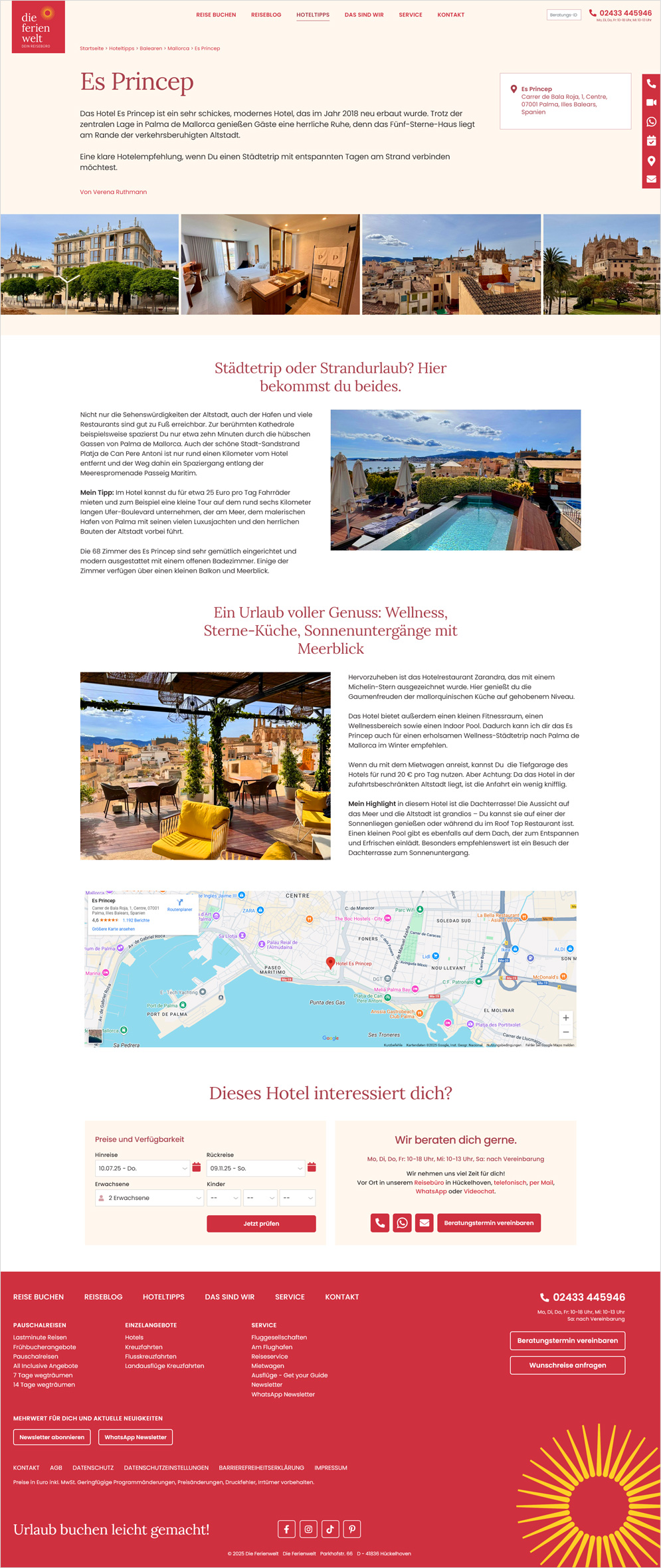 Webdesign für die Hoteltipps