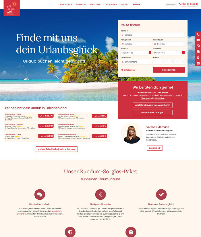 Vorschaubild für das Projekt: Reiseportal Die Ferienwelt
