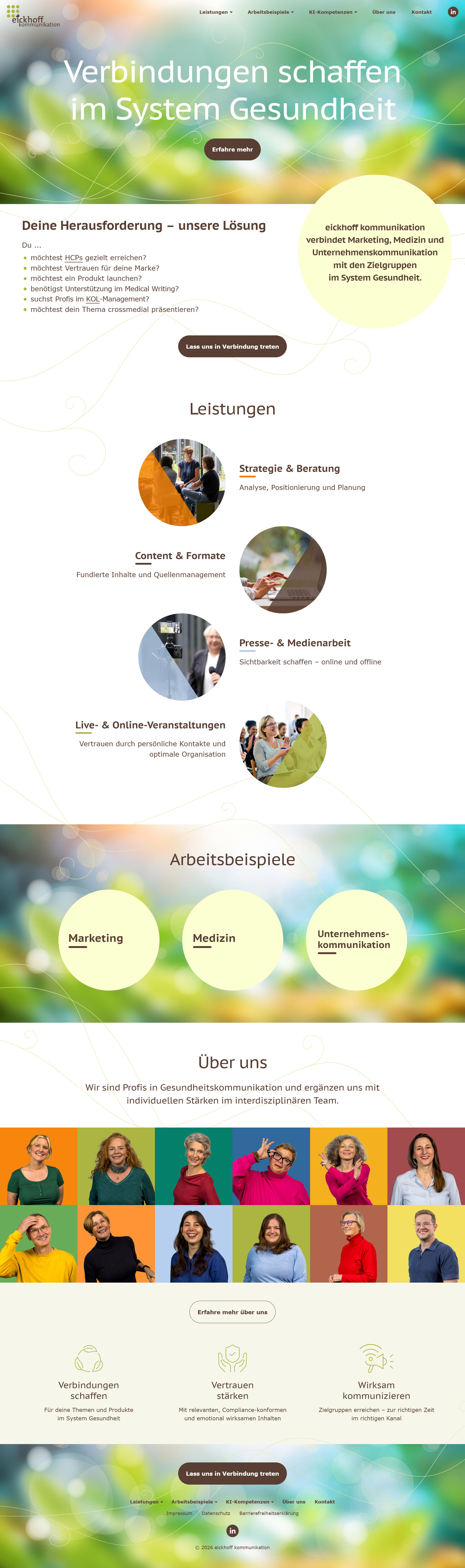 Webdesign Screenshot: eickhoff kommunikation