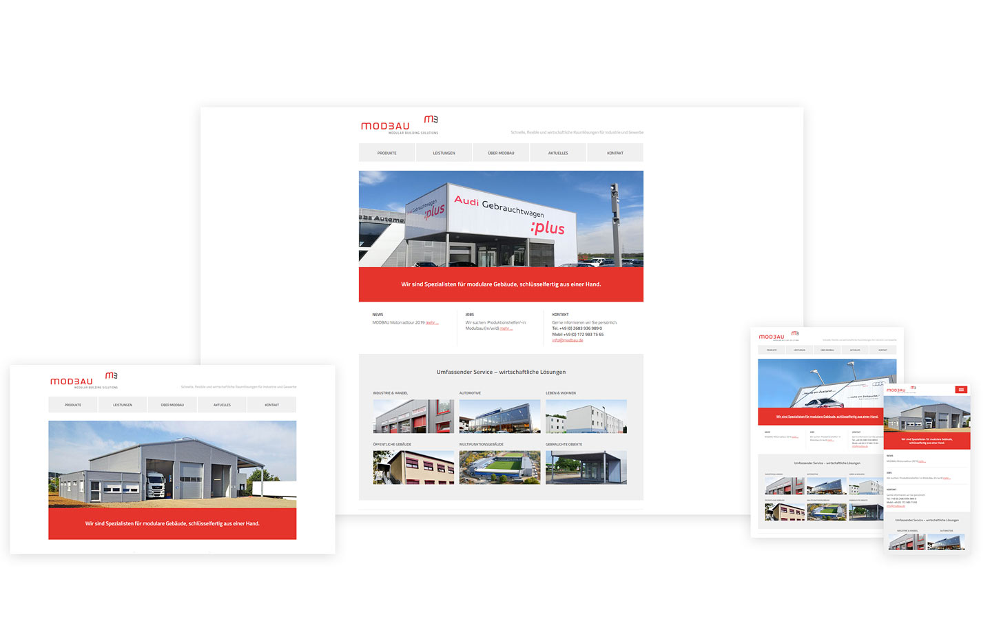 Webdesign Unternehmenswebsite für modulare Gebäudekonstruktionen
