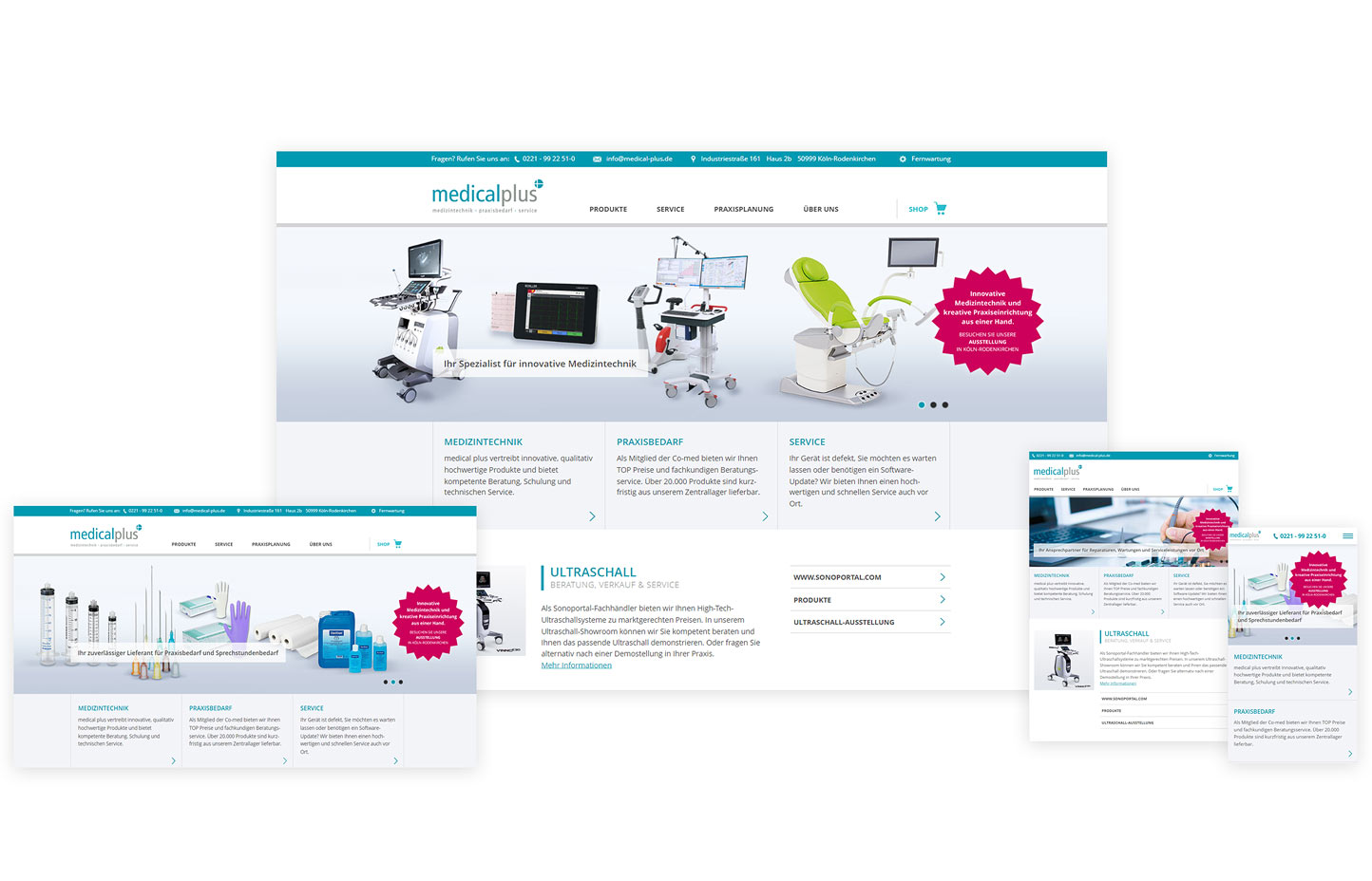 Webdesign und Website-Programmierung für medical plus, Köln