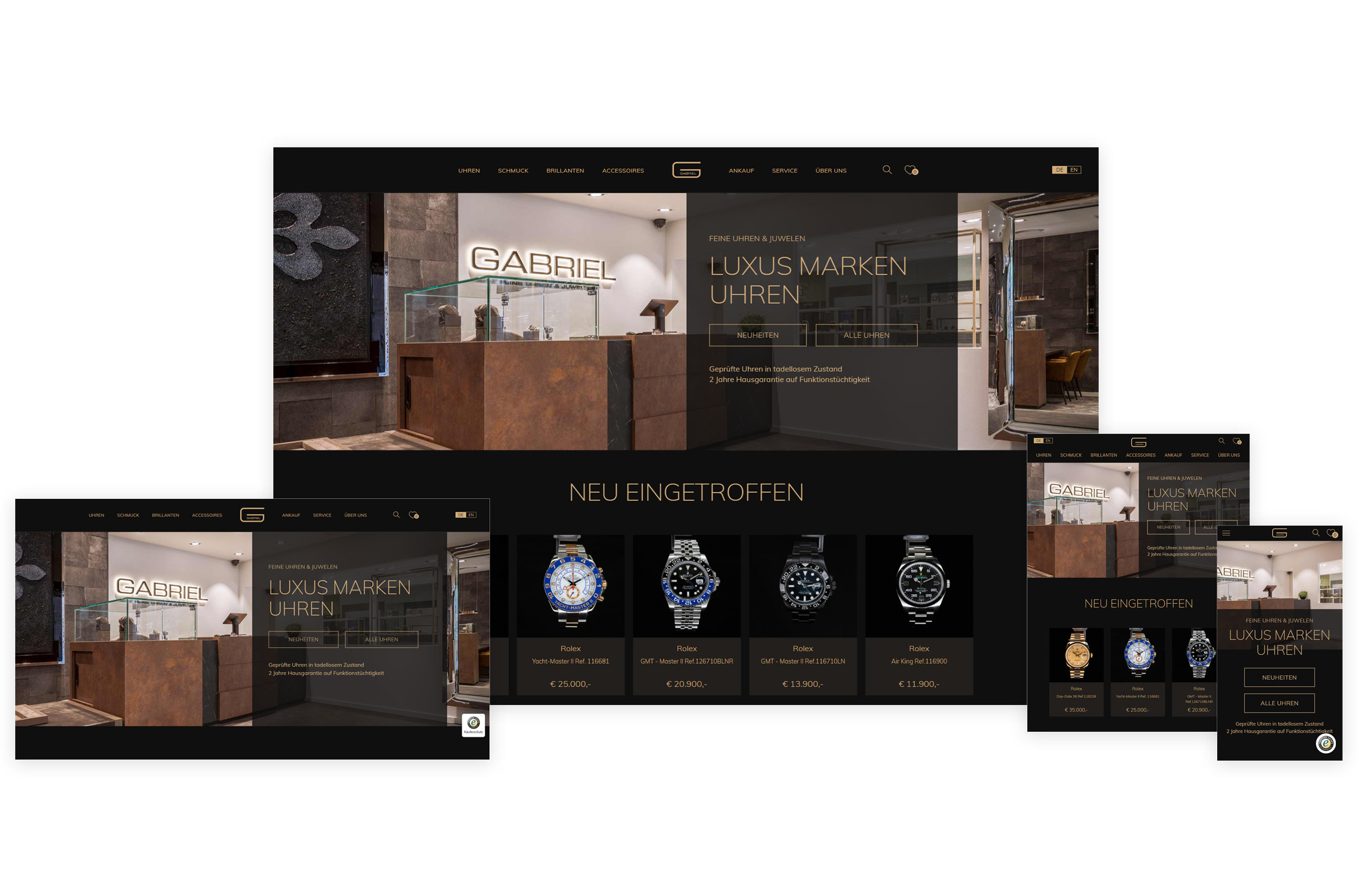 Webdesign fr Uhren und Schmuck aus Kln